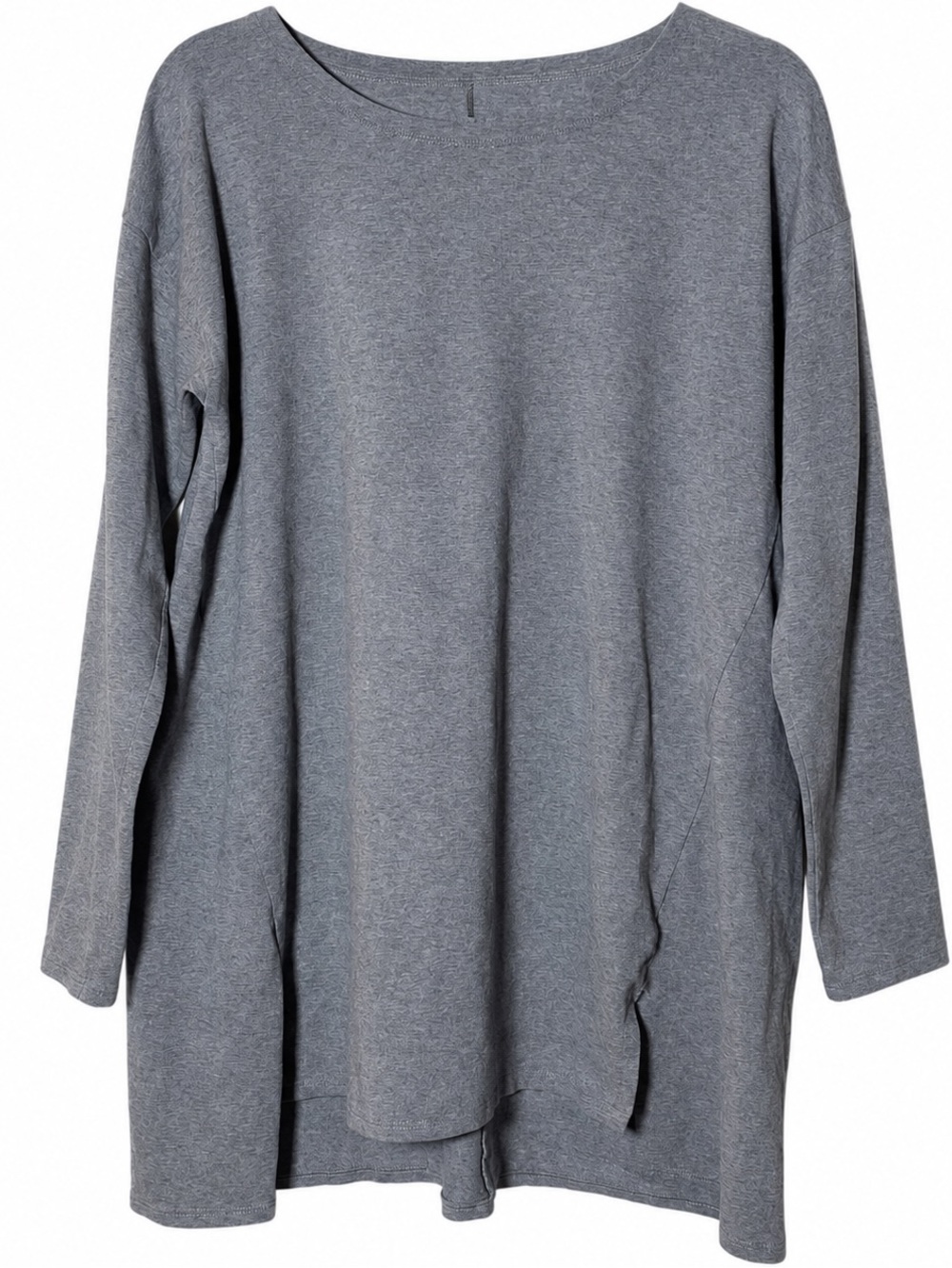 Eileen Fisher Gray Long Sleeve Tunic Top Size Small Popover Stretch